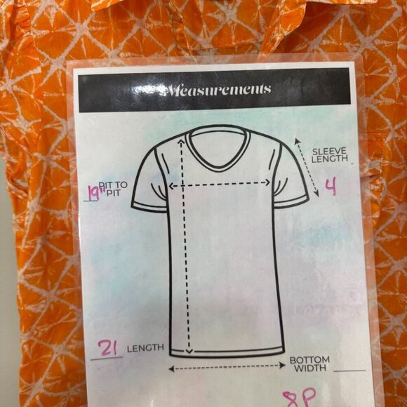 Women's Michael Kors Orange Button Up Cap Sleeve Shirt. Size 8 Petite - Picture 6 of 6
